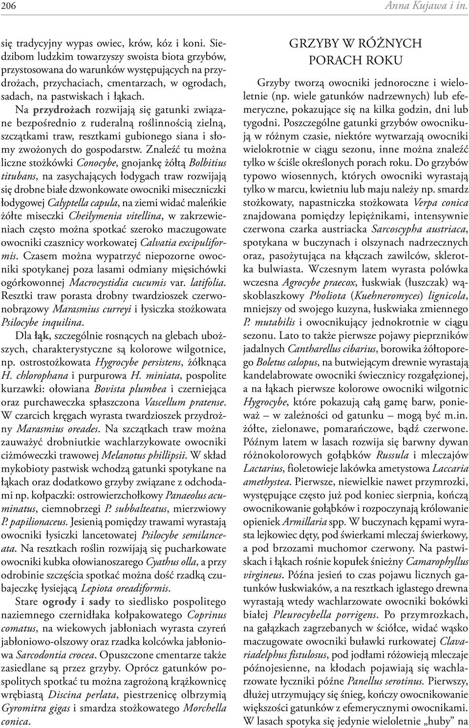 Na przydrożach rozwijają się gatunki związane bezpośrednio z ruderalną roślinnością zielną, szczątkami traw, resztkami gubionego siana i słomy zwożonych do gospodarstw.