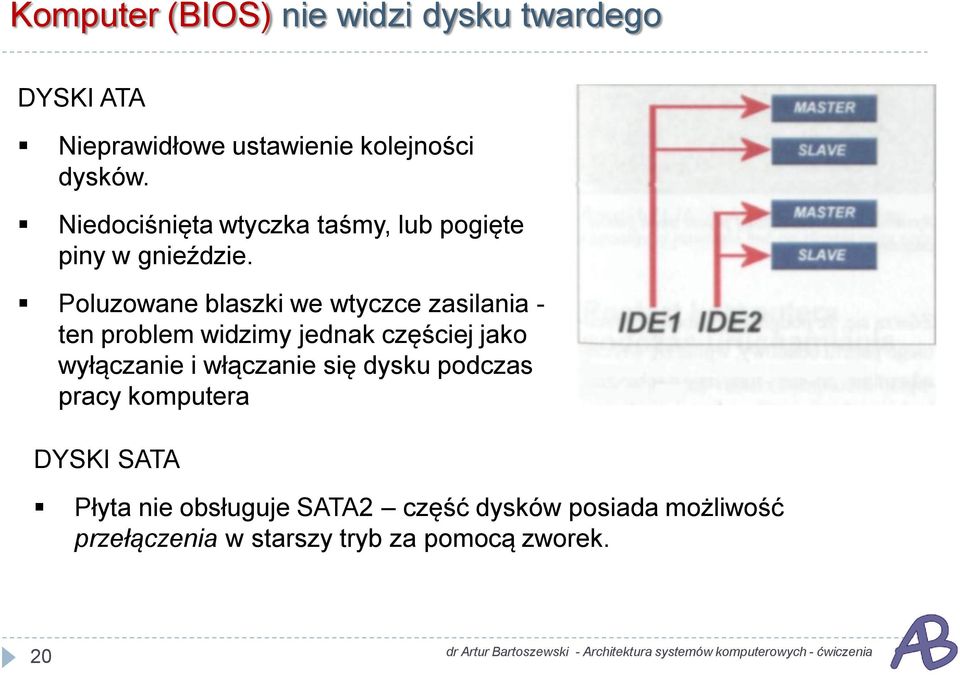 Poluzowane blaszki we wtyczce zasilania - ten problem widzimy jednak częściej jako wyłączanie i