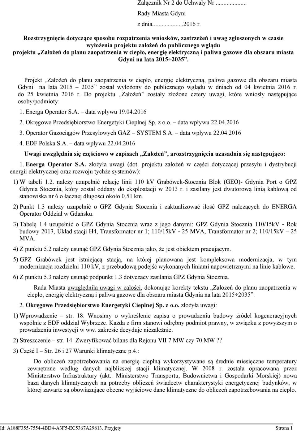 energię elektryczną i paliwa gazowe dla obszaru miasta Gdyni na lata 2015 2035.