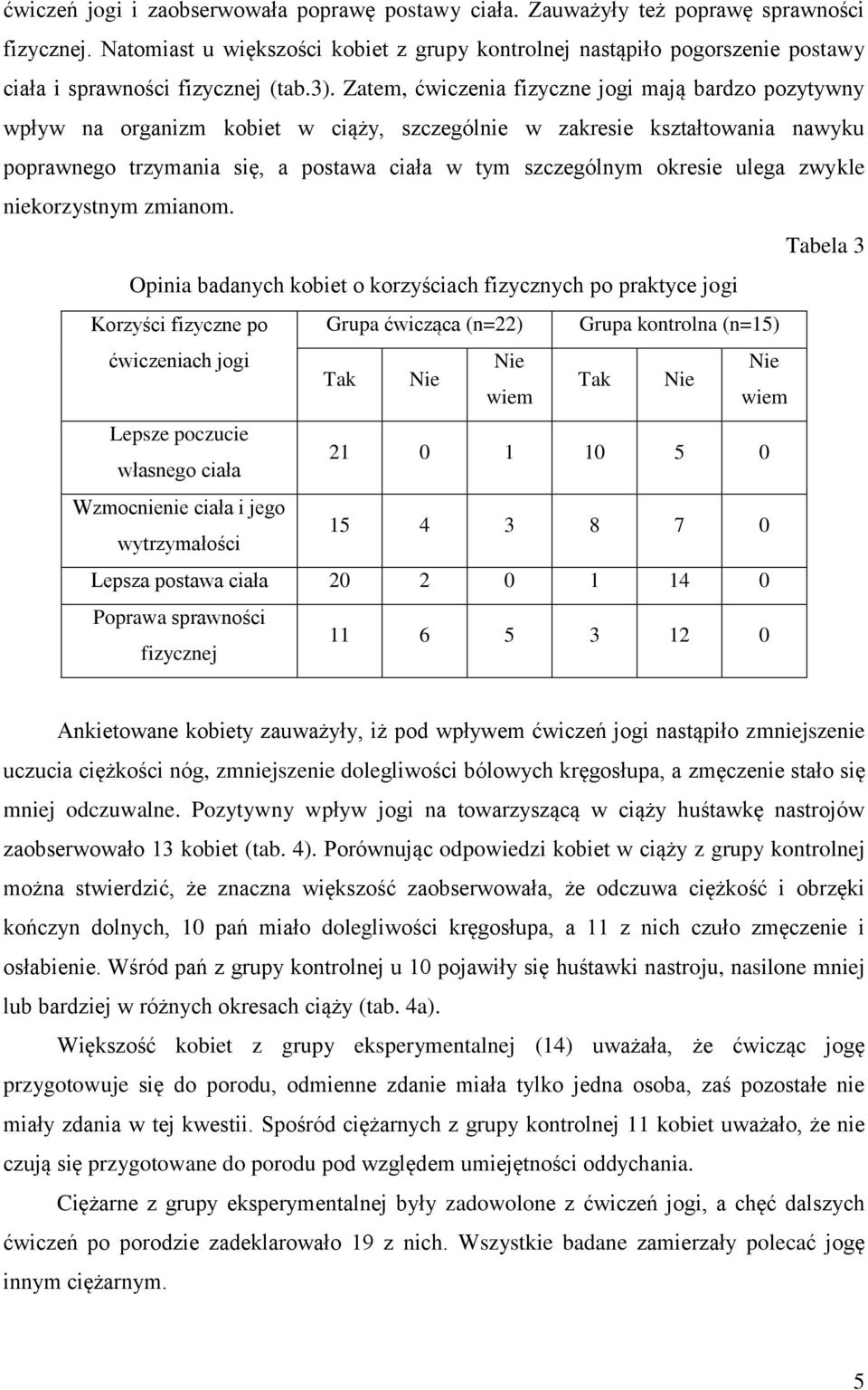 Zatem, ćwiczenia fizyczne jogi mają bardzo pozytywny wpływ na organizm kobiet w ciąży, szczególnie w zakresie kształtowania nawyku poprawnego trzymania się, a postawa ciała w tym szczególnym okresie