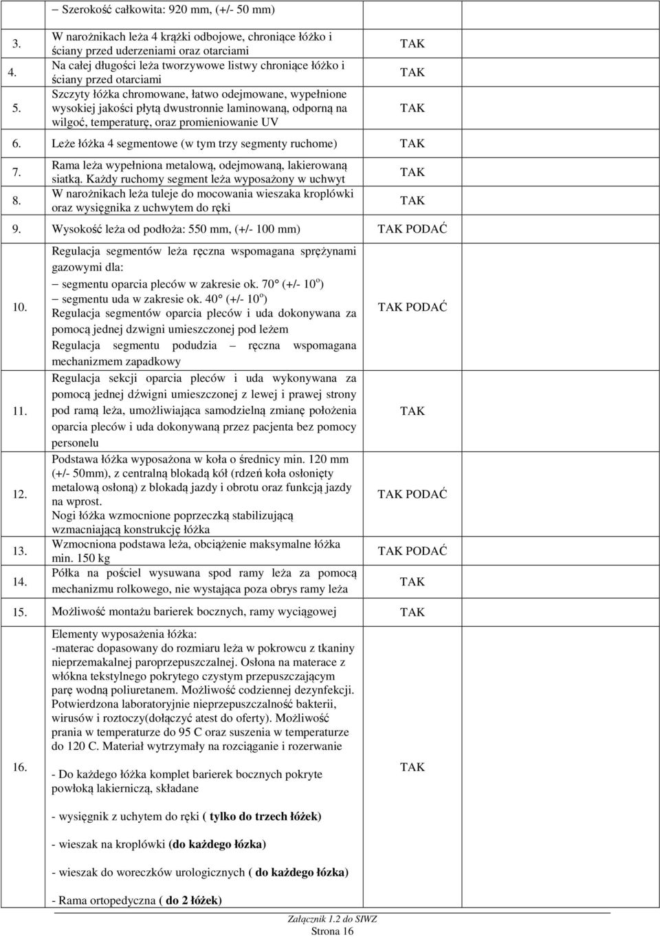 ściany przed otarciami Szczyty łóżka chromowane, łatwo odejmowane, wypełnione wysokiej jakości płytą dwustronnie laminowaną, odporną na wilgoć, temperaturę, oraz promieniowanie UV 6.