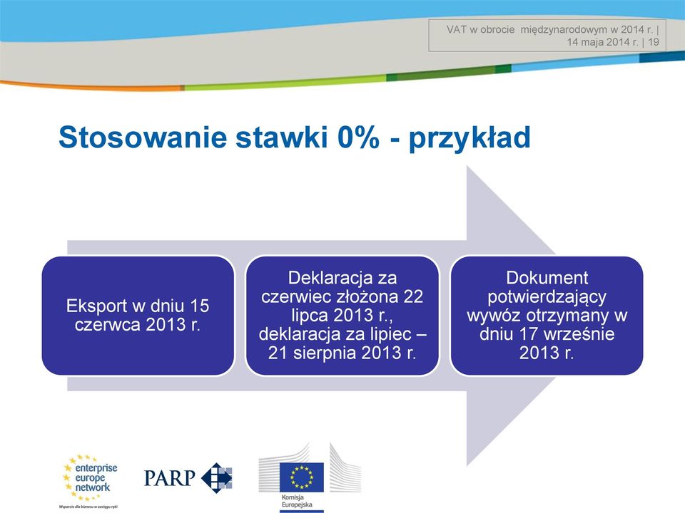 Deklaracja za czerwiec złożona 22 lipca 2013 r.