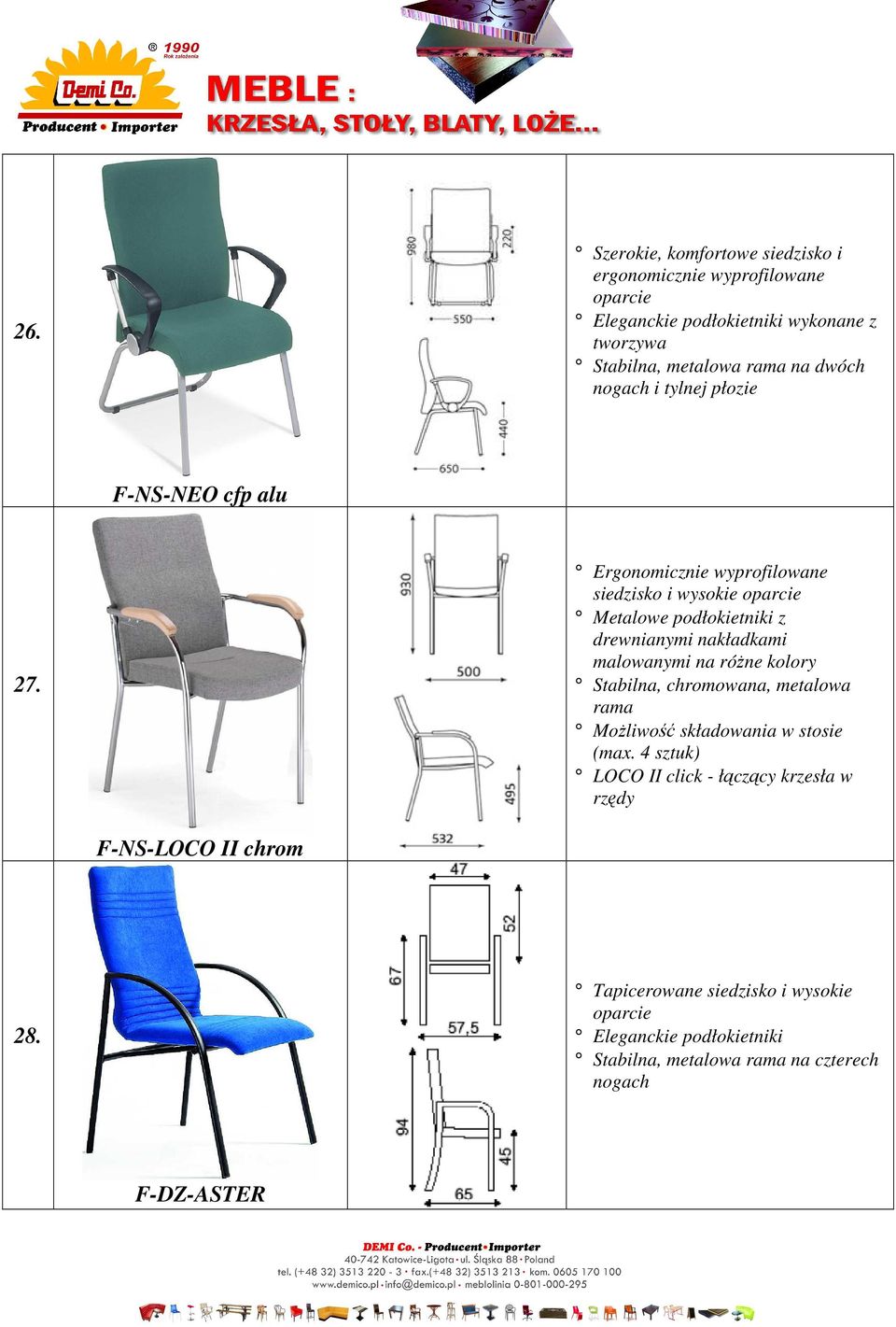 Ergonomicznie wyprofilowane siedzisko i wysokie Metalowe podłokietniki z drewnianymi nakładkami malowanymi na różne