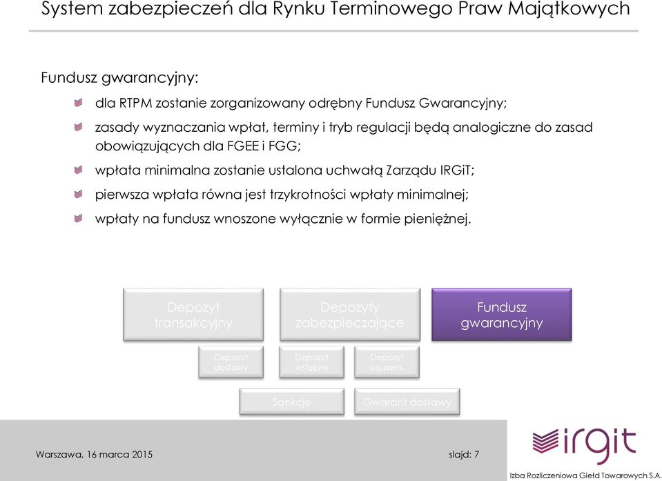 minimalna zostanie ustalona uchwałą Zarządu IRGiT; pierwsza wpłata równa jest