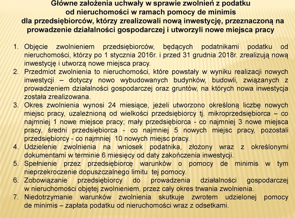 zrealizują nową inwestycję i utworzą nowe miejsca pracy. 2.