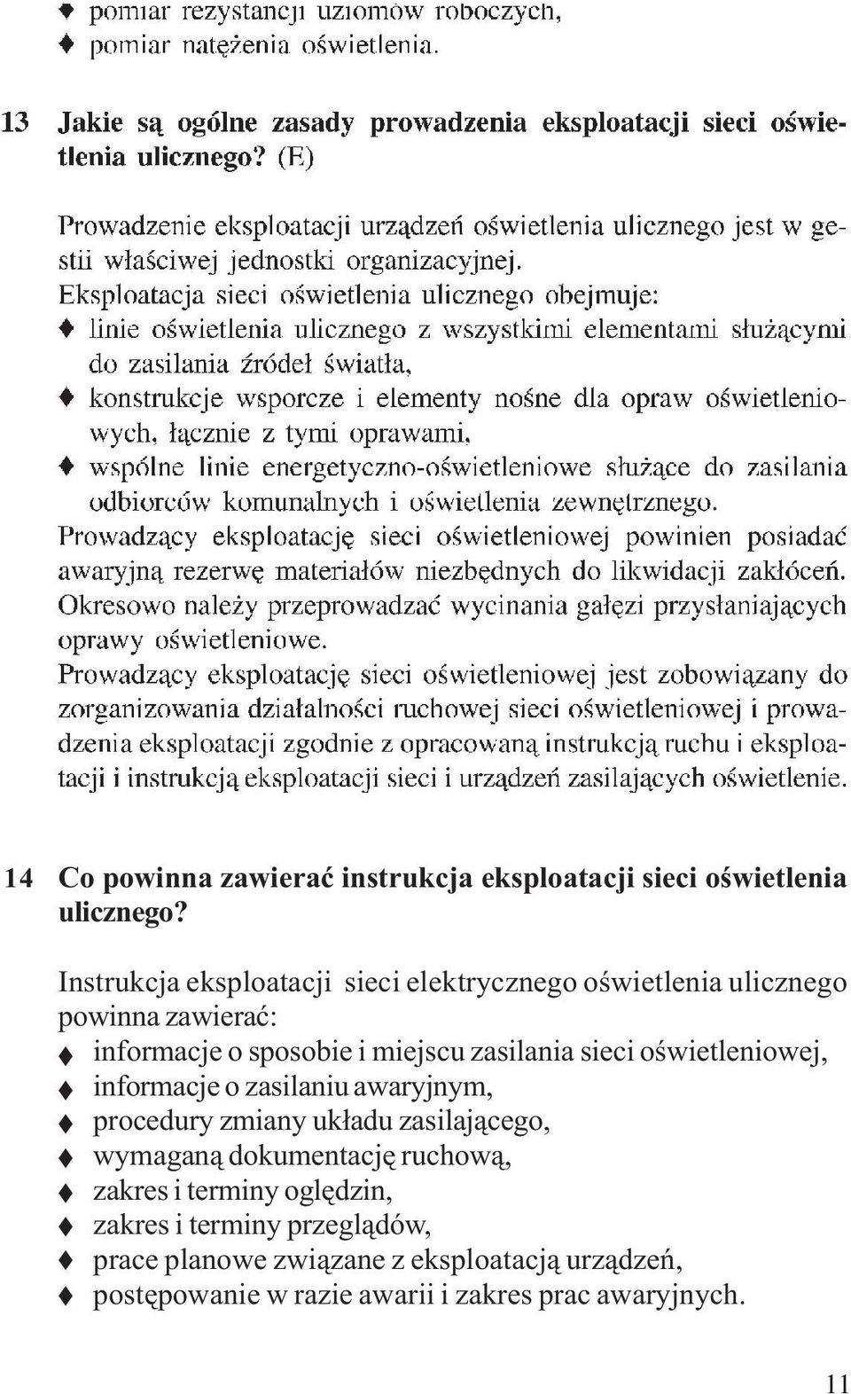 zasilania sieci oświetleniowej, informacje o zasilaniu awaryjnym, procedury zmiany układu zasilającego, wymaganą