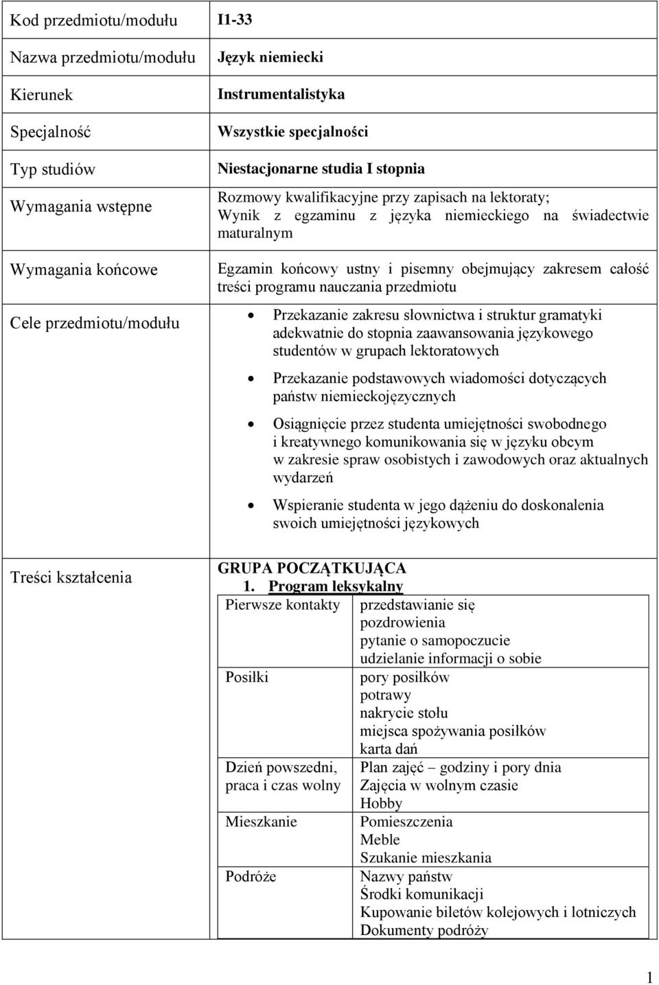 pisemny obejmujący zakresem całość treści programu nauczania przedmiotu Przekazanie zakresu słownictwa i struktur gramatyki adekwatnie do stopnia zaawansowania językowego studentów w grupach