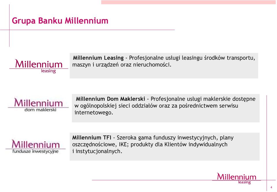 Millennium Dom Maklerski - Profesjonalne usługi maklerskie dostępne w ogólnopolskiej sieci oddziałów