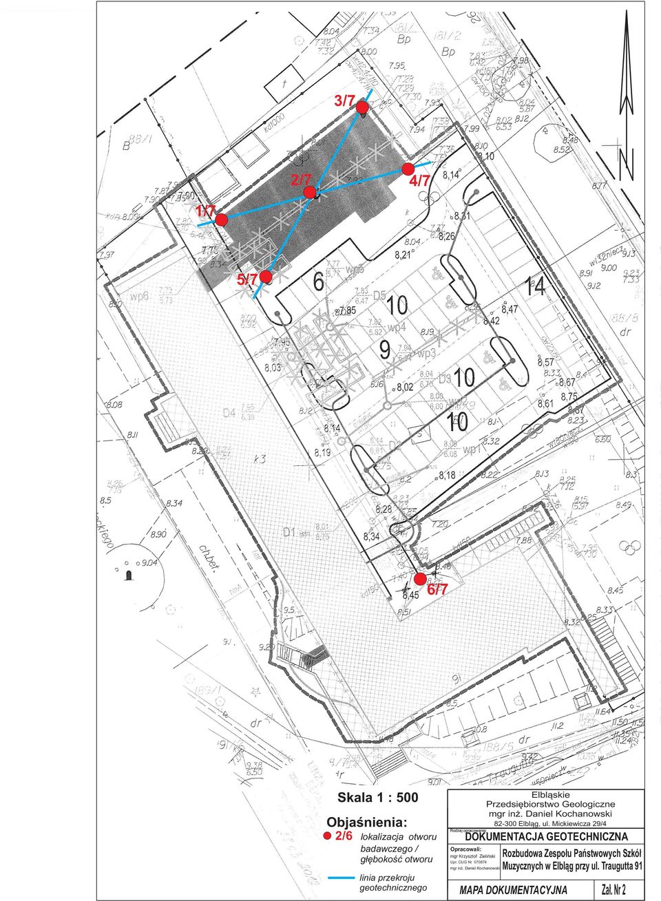 Mickieicza 29/4 Rodzaj opracoania: DOKUMENTACJA GEOTECHNICZNA Opracoali: Rozbudoa Zespołu Państoych Szkół