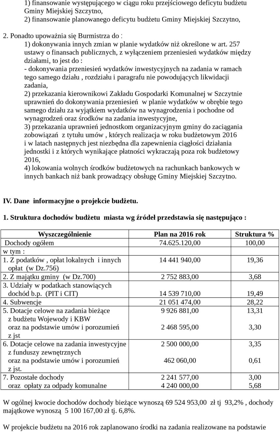 257 ustawy o finansach publicznych, z wyłączeniem przeniesień wydatków między działami, to jest do : - dokonywania przeniesień wydatków inwestycyjnych na zadania w ramach tego samego działu,