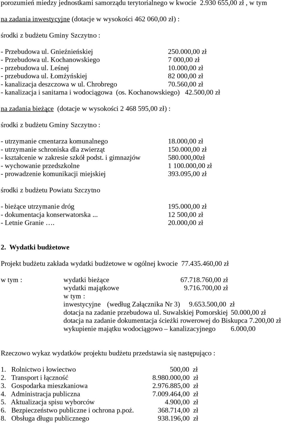 560,00 zł - kanalizacja i sanitarna i wodociągowa (os. Kochanowskiego) 42.