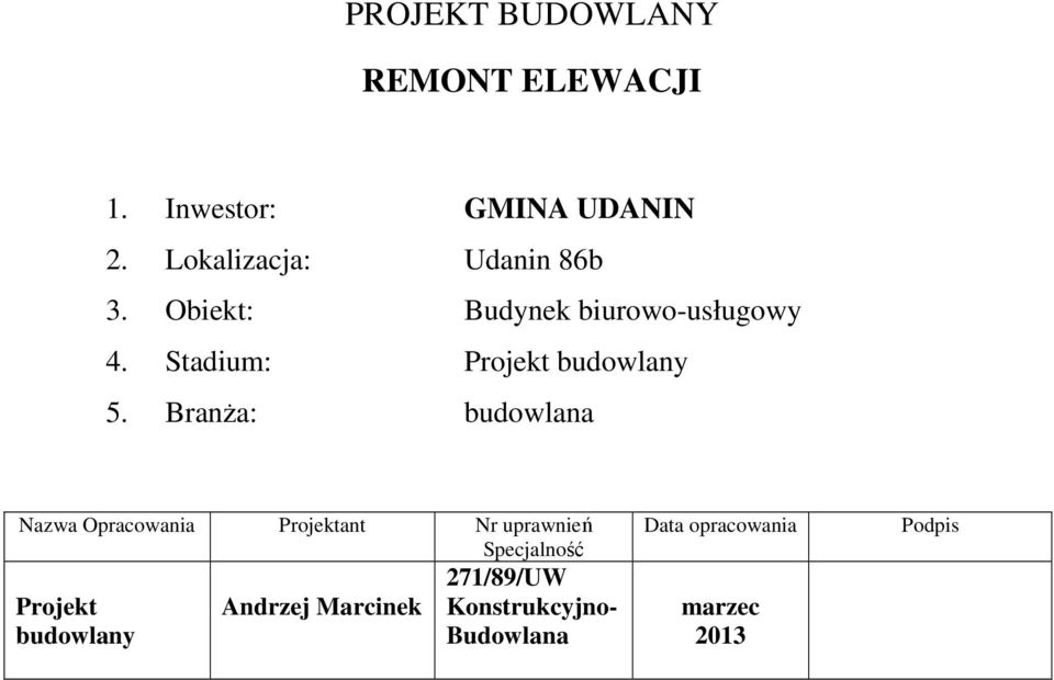 Stadium: Projekt budowlany 5.