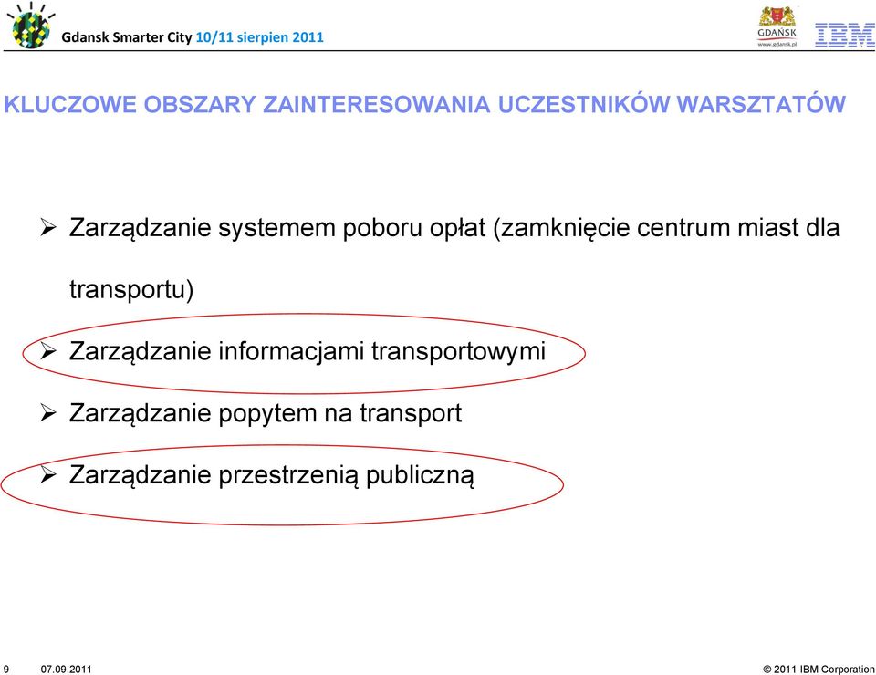 dla transportu) Zarządzanie informacjami transportowymi