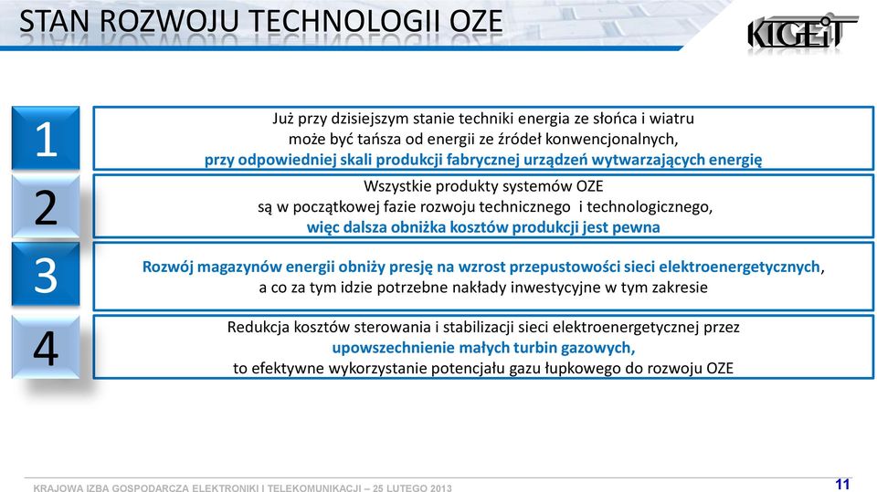 ksztów prdukcji jest pewna Rzwój magazynów energii bniży presję na wzrst przepustwści sieci elektrenergetycznych, a c za tym idzie ptrzebne nakłady inwestycyjne w tym