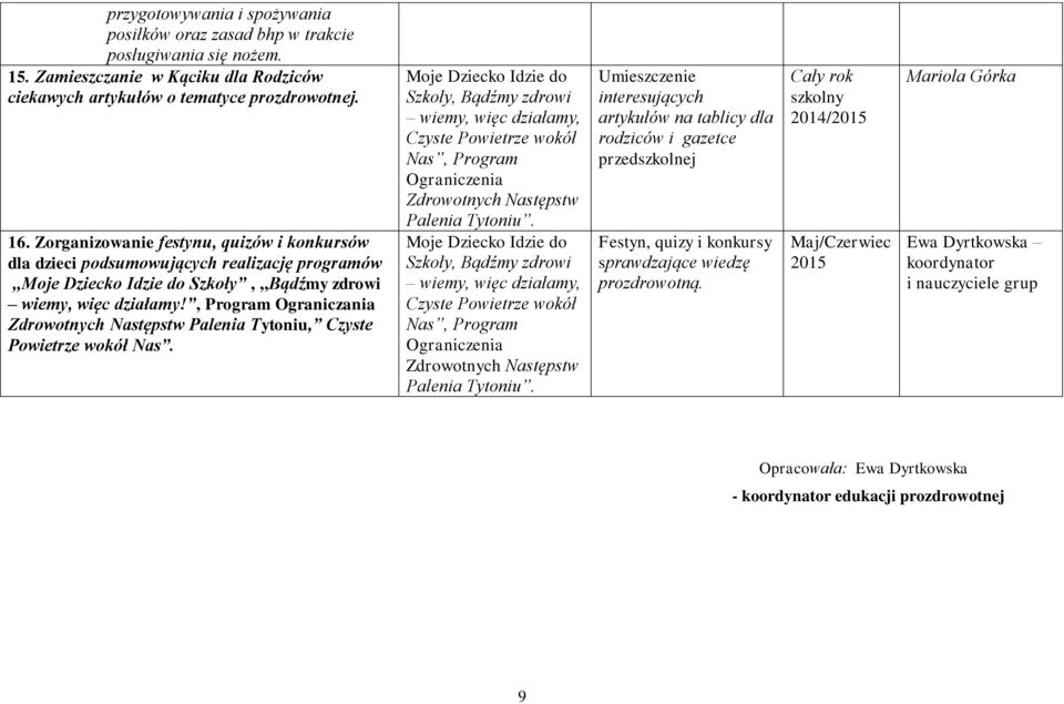 , Program Ograniczania Zdrowotnych Następstw Palenia Tytoniu, Czyste Powietrze wokół Nas. wiemy, więc działamy, Czyste Powietrze wokół Nas, Program Ograniczenia Zdrowotnych Następstw Palenia Tytoniu.