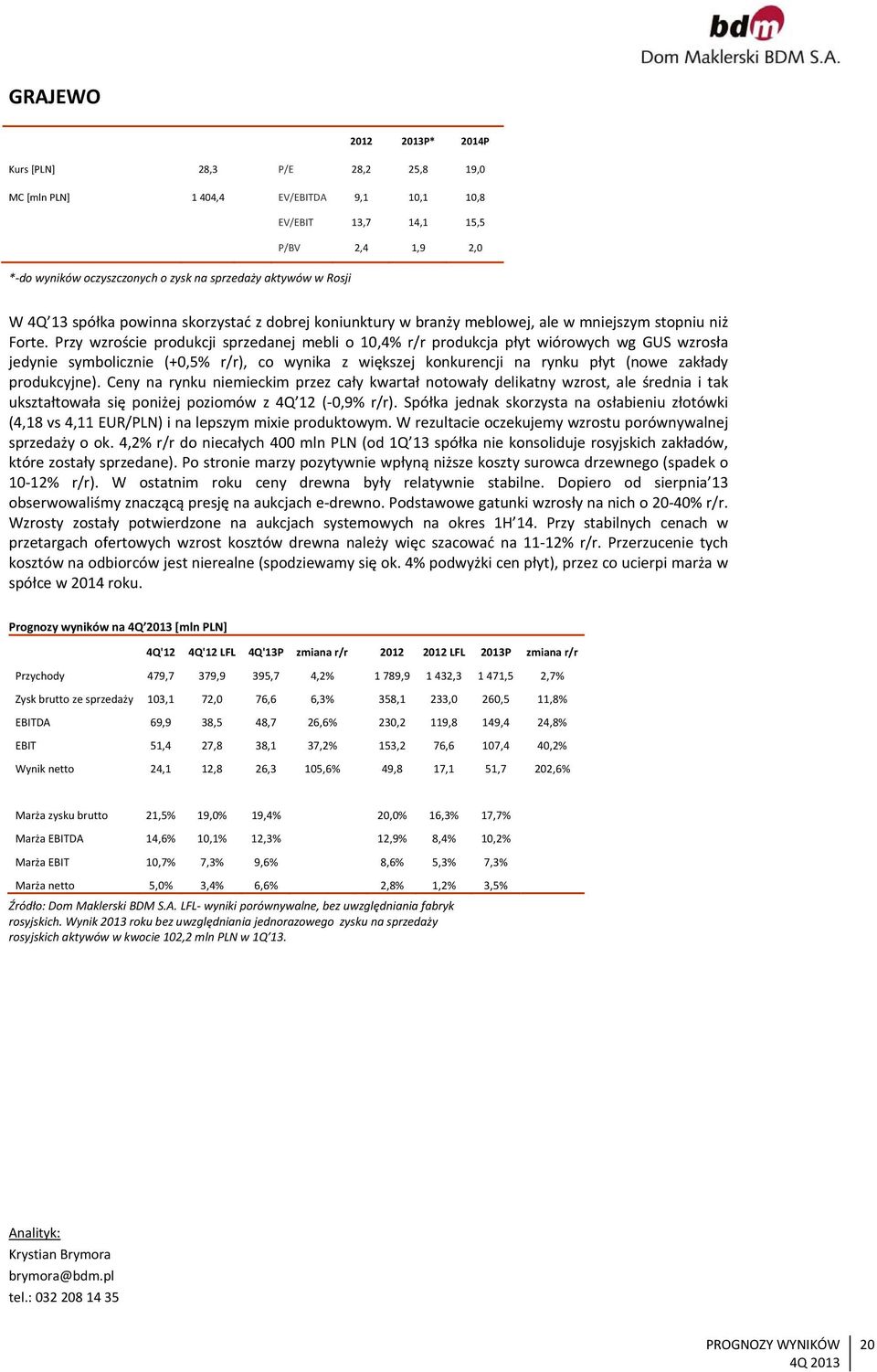 Przy wzroście produkcji sprzedanej mebli o 10,4% r/r produkcja płyt wiórowych wg GUS wzrosła jedynie symbolicznie (+0,5% r/r), co wynika z większej konkurencji na rynku płyt (nowe zakłady