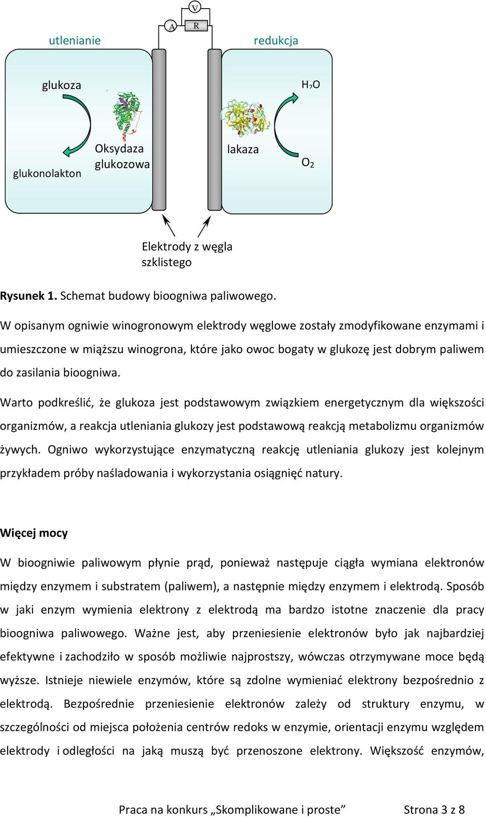 Elektrody z węgla szklistego Warto podkreślić, że glukoza jest podstawowym związkiem energetycznym dla większości organizmów, a reakcja utleniania glukozy jest podstawową reakcją metabolizmu