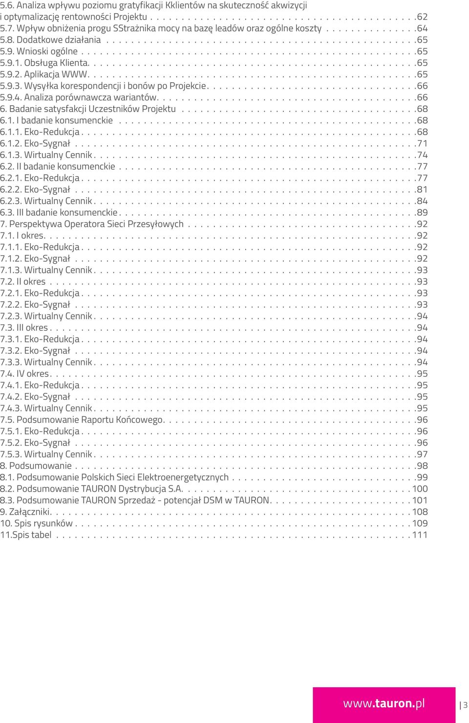 Obsługa Klienta.....................................................65 5.9.2. Aplikacja WWW.....................................................65 5.9.3. Wysyłka korespondencji i bonów po Projekcie.