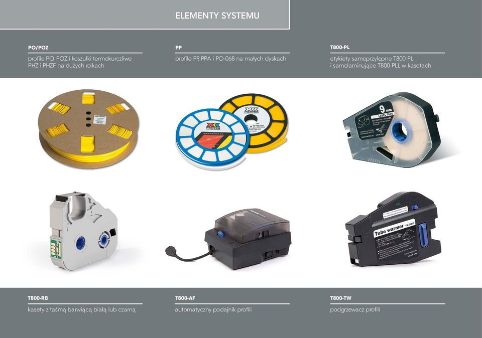samoprzylepne T800-PL i samolaminujące T800-PLL w kasetach T800-RB T800-AF T800-TW