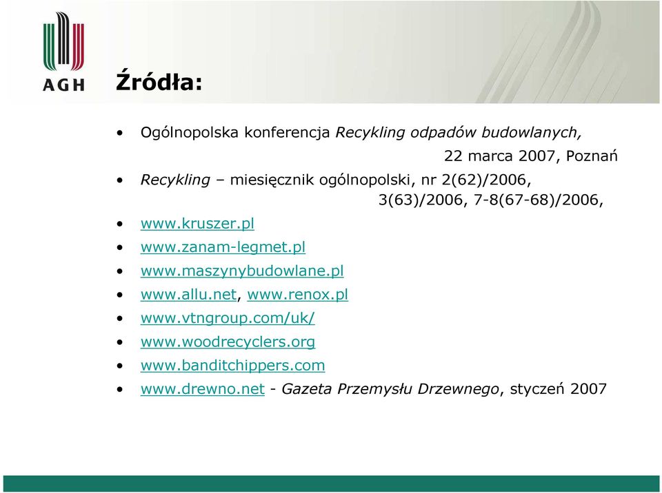 pl www.zanam-legmet.pl www.maszynybudowlane.pl www.allu.net, www.renox.pl www.vtngroup.