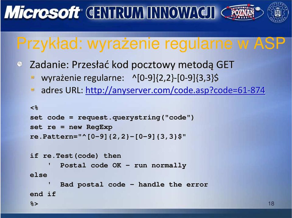 code=61-874 <% set code = request.querystring querystring(" ("code") set re = new RegExp re.