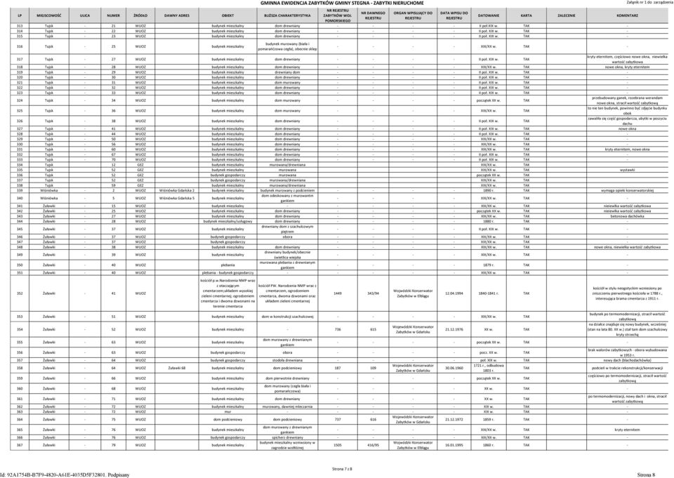 - 317 Tujsk - 27 WUOZ budynek mieszkalny dom drewniany - - - - II poł. XIX w.