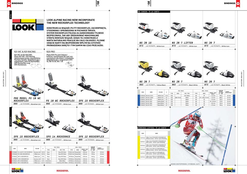 PŁYNNE UGIĘCIE NARTY MA BEZPOŚREDNI WPŁYW NA CZYSTOŚĆ PROWADZENIA SKRĘTU I TYM SAMYM NA CZAS PRZEJAZDU. NX JR 10 B73 ref. FCFA070 White Icon LIFTER B73 ref. FCFA071 White Icon B73 ref.