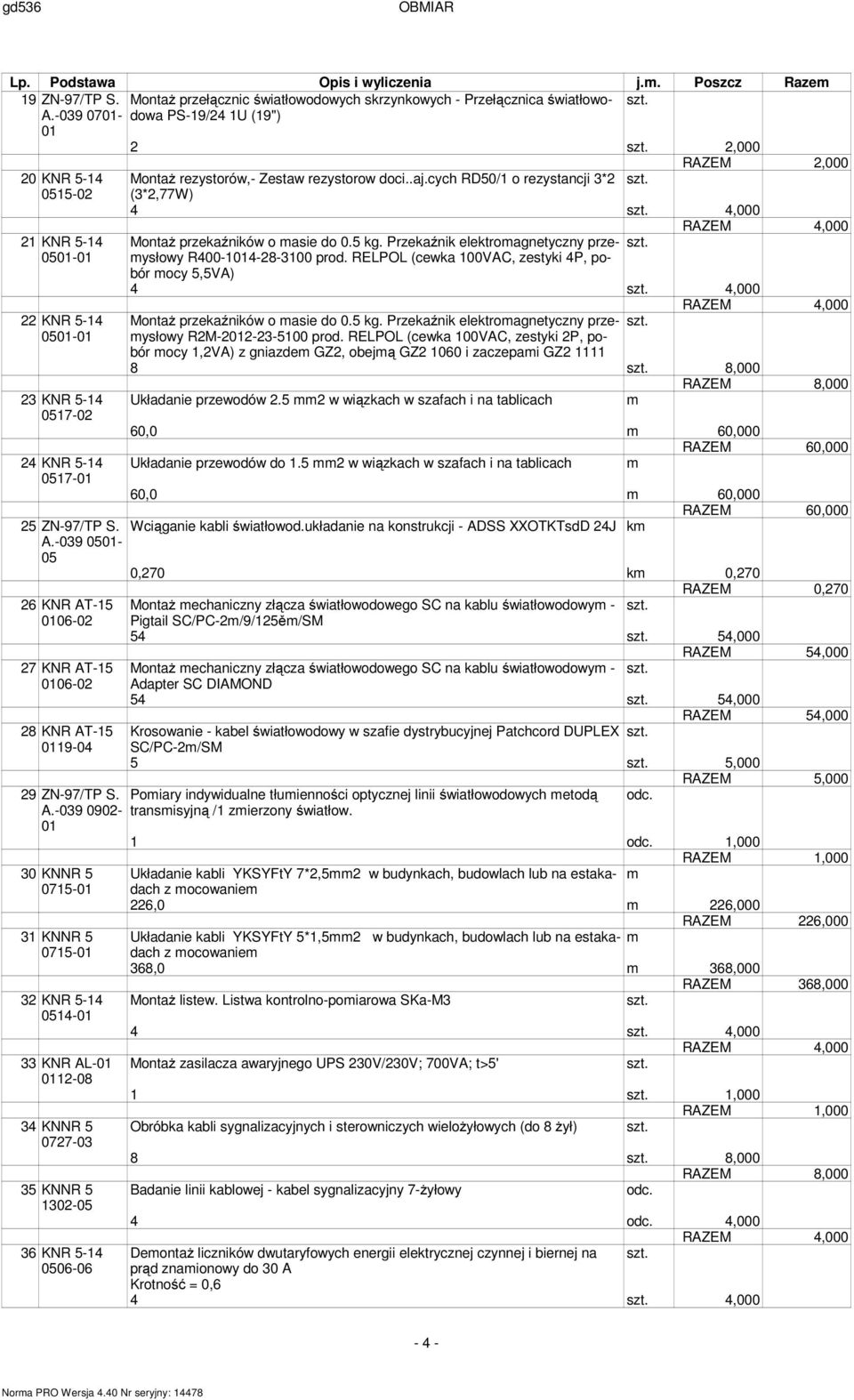 cych RD50/1 o rezystancji 3*2 (3*2,77W) 4 4,000 Montaż przekaźników o asie do 0.5 kg. Przekaźnik elektroagnetyczny przeysłowy R400-1014-28-3100 prod.