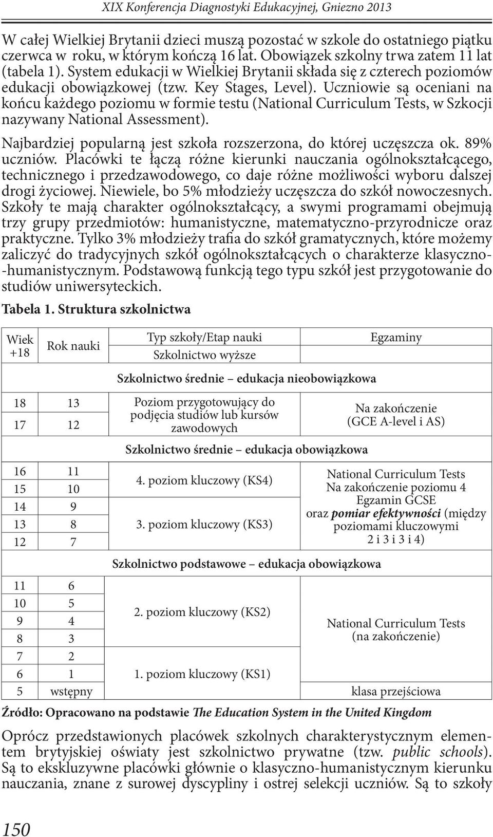 Uczniowie są oceniani na końcu każdego poziomu w formie testu (National Curriculum Tests, w Szkocji nazywany National Assessment).