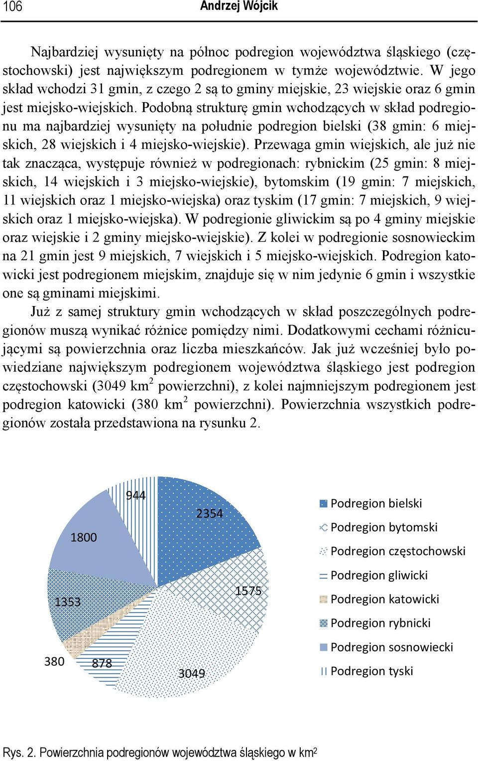 Podobną strukturę gmin wchodzących w skład podregionu ma najbardziej wysunięty na południe podregion bielski (38 gmin: 6 miejskich, 28 wiejskich i 4 miejsko-wiejskie).