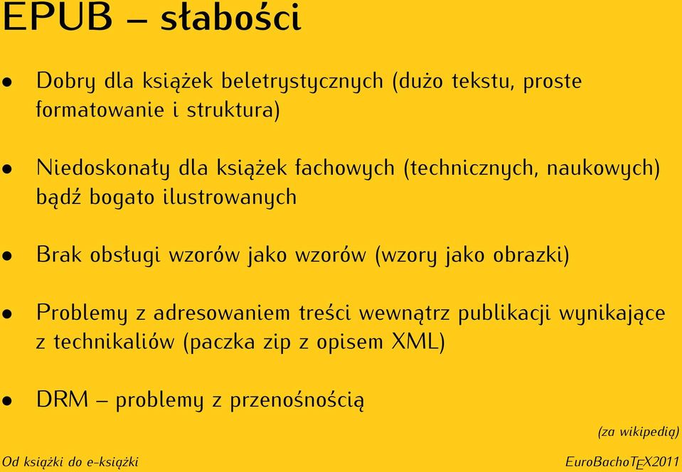 obsługi wzorów jako wzorów (wzory jako obrazki) Problemy z adresowaniem treści wewnątrz