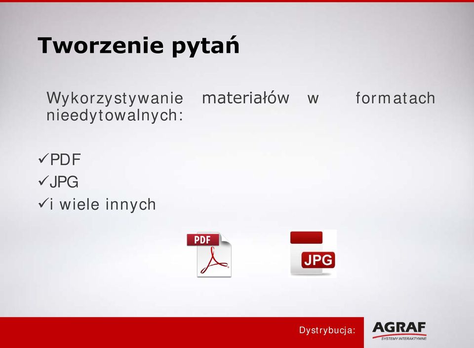 materiałów w formatach