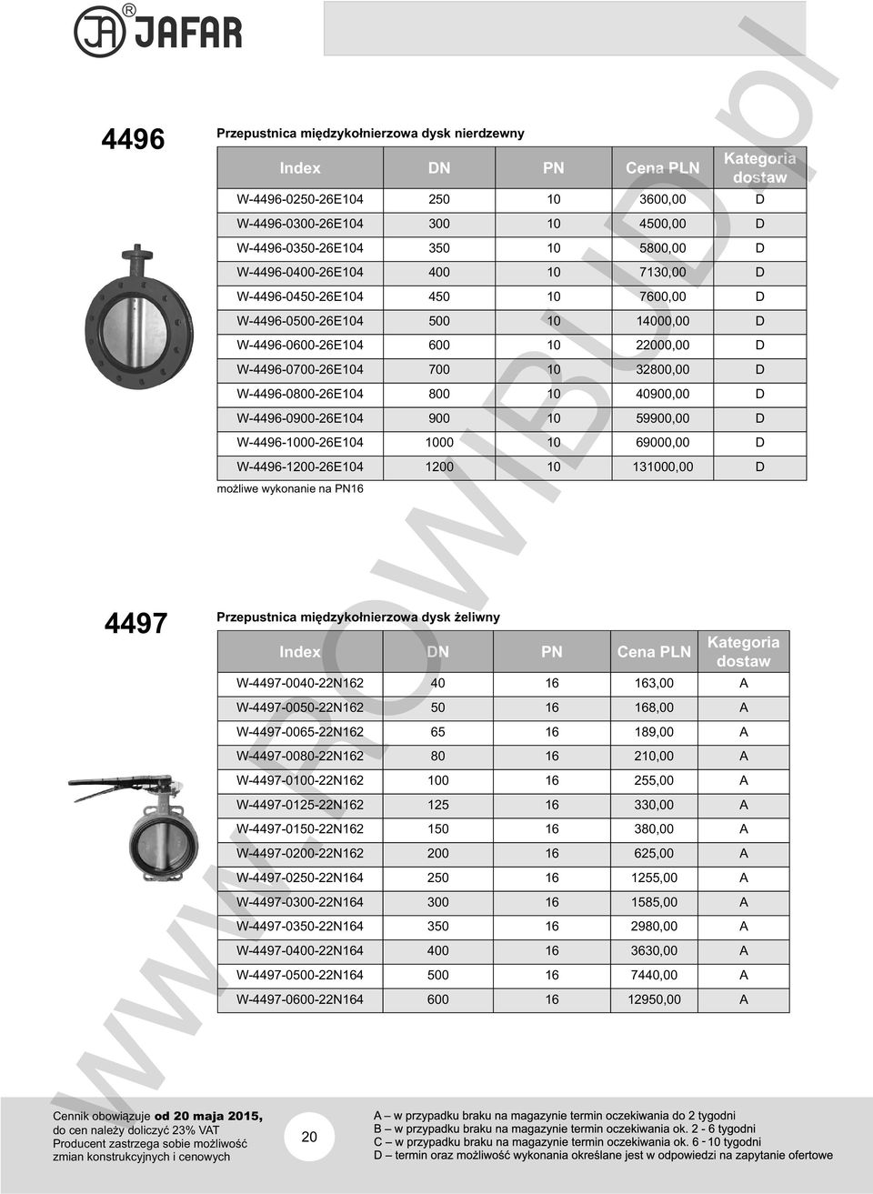 W-4497-0250-22N164 250 16 1255,00 A W-4497-0300-22N164 300 16 1585,00 A W-4497-0350-22N164 350 16 2980,00 A W-4497-0400-22N164 400 16 3630,00 A W-4497-0500-22N164 500 16 7440,00 A W-4497-0600-22N164