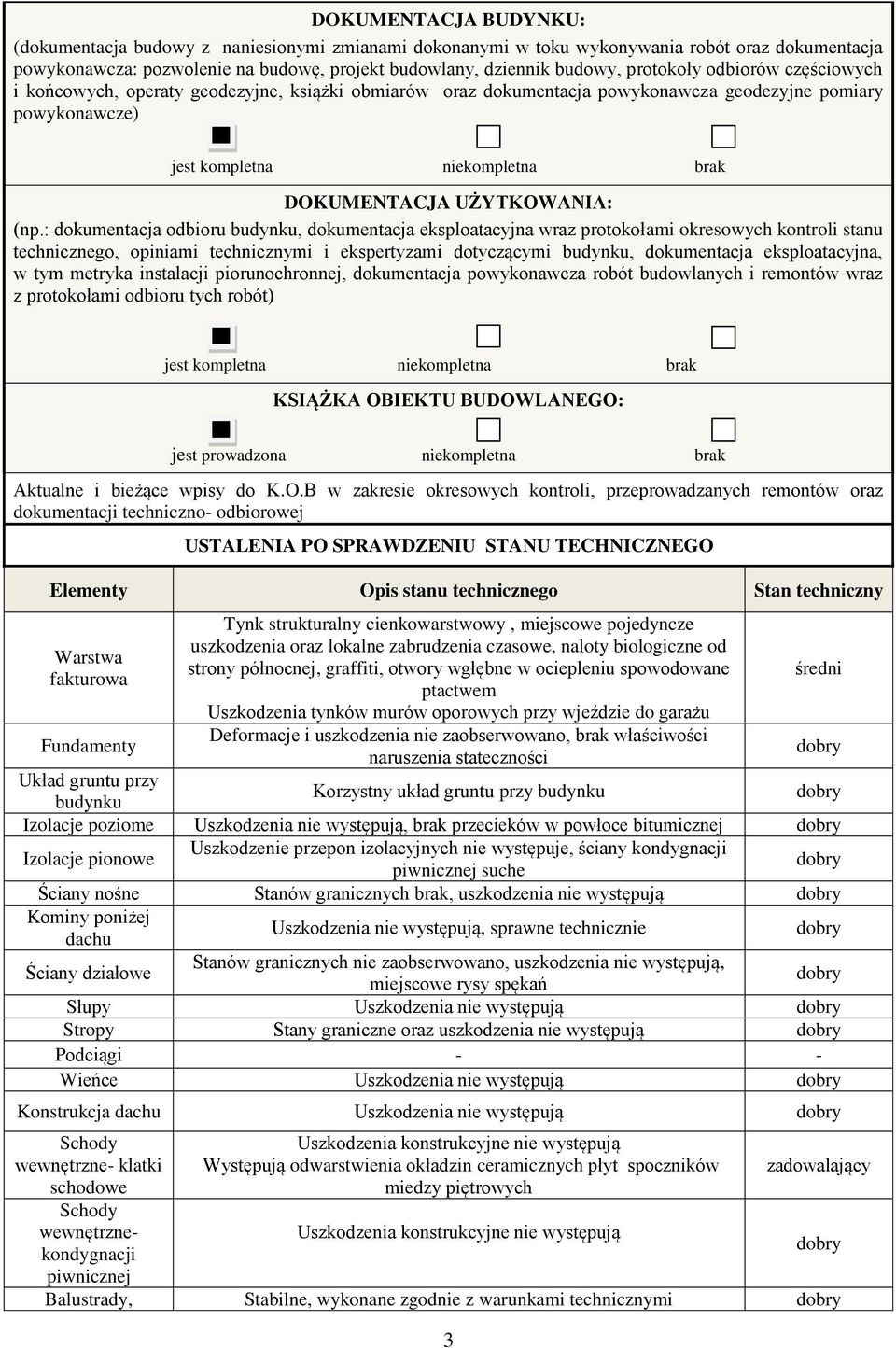 UŻYTKOWANIA: (np.