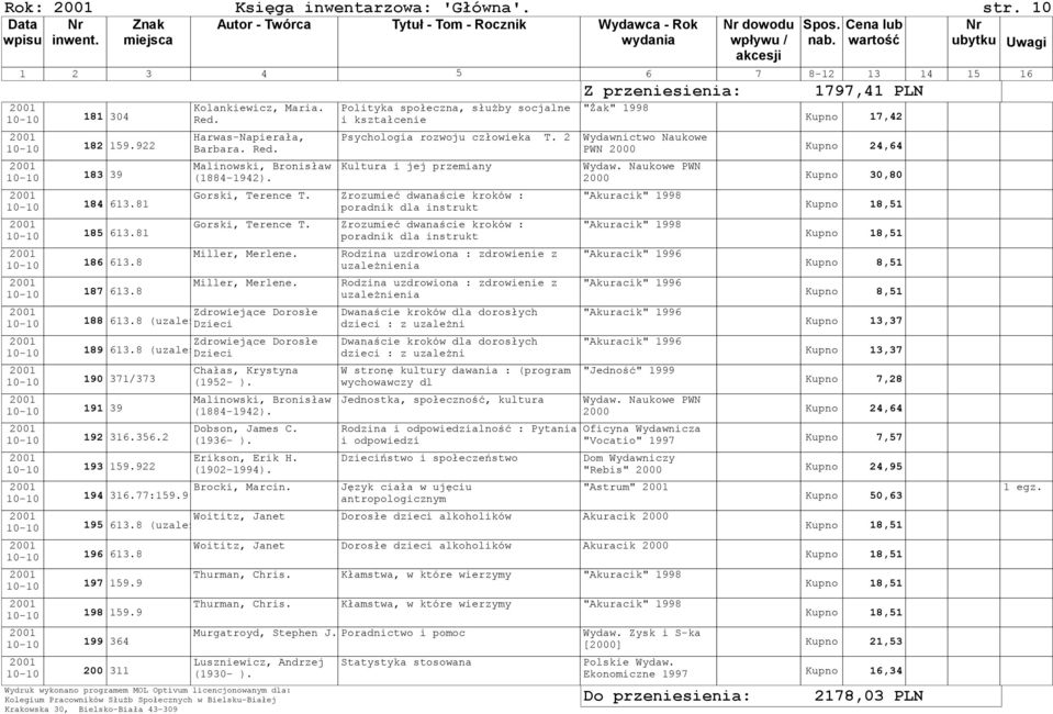 Zrozumieć dwanaście kroków : poradnik dla instrukt Gorski, Terence T. Zrozumieć dwanaście kroków : poradnik dla instrukt Miller, Merlene. Miller, Merlene. Zdrowiejące Dorosłe 10-10 188 613.8 (uzależ.