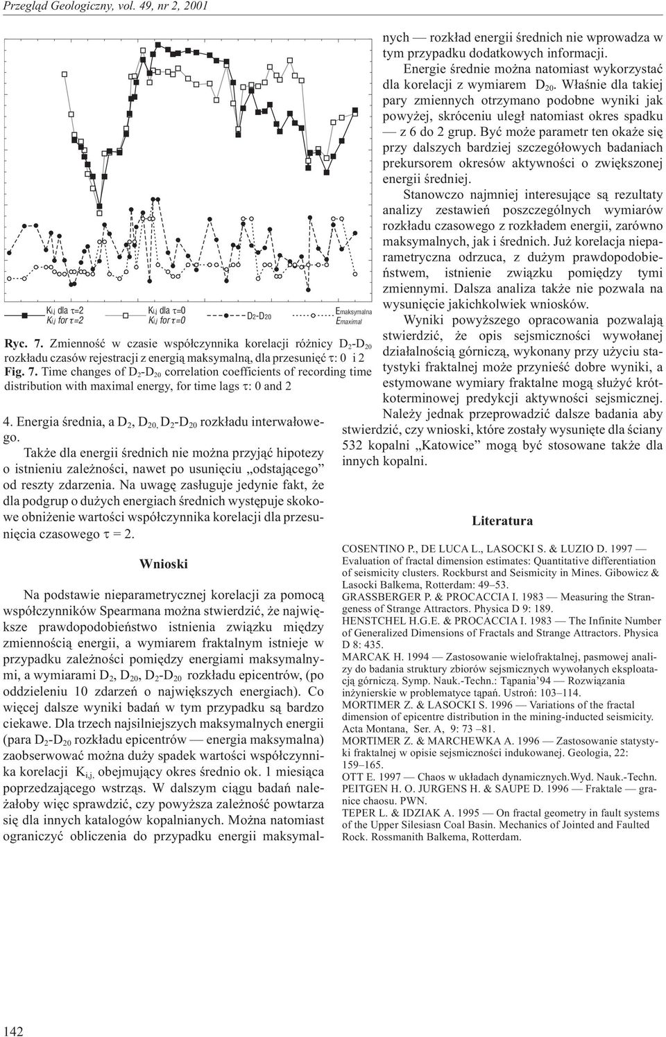 Na uwagê zas³ugue edyne fakt, e dla podgrup o du ych energach œrednch wystêpue skokowe obn ene wartoœc wspó³czynnka korelac dla przesunêca czasowego =.