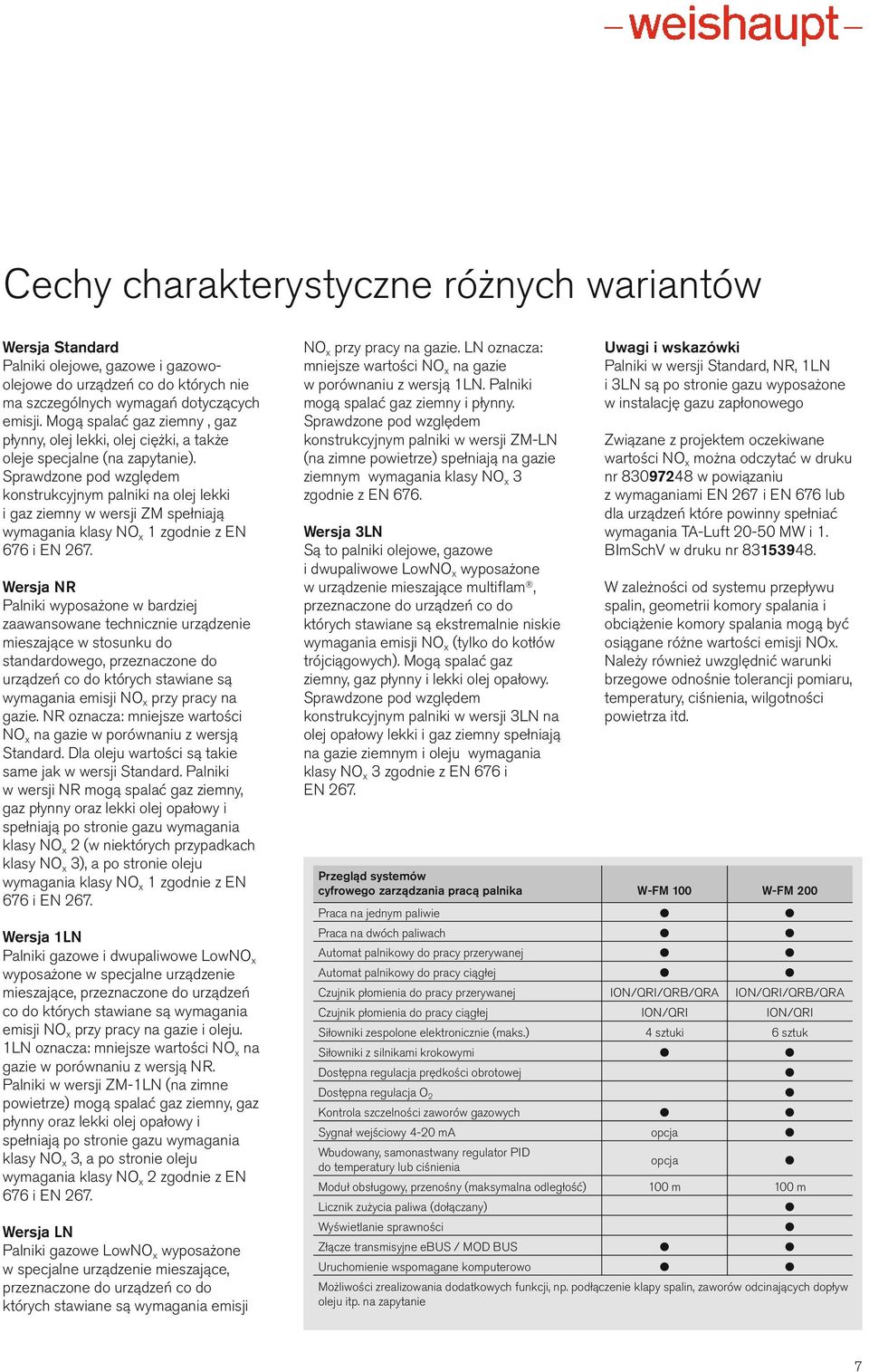 Sprawdzone pod względem konstrukcyjnym palniki na olej lekki i gaz ziemny w wersji ZM spełniają wymagania klasy NO x 1 zgodnie z EN 676 i EN 67.