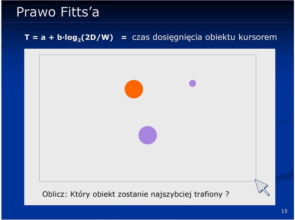 obiektu kursorem Oblicz: Który