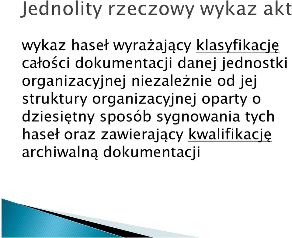 struktury organizacyjnej oparty o dziesiętny sposób