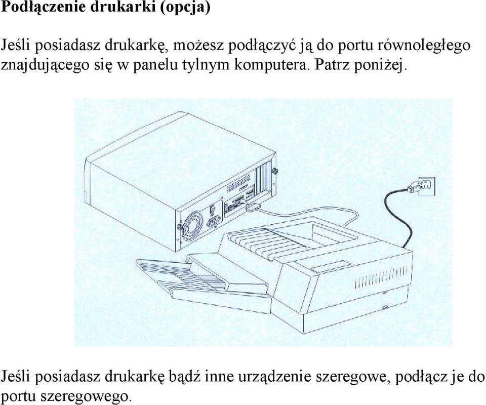 tylnym komputera. Patrz poniżej.