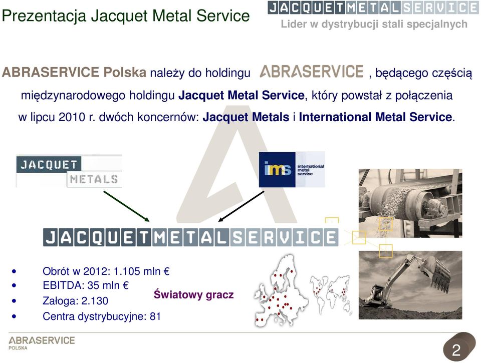 w lipcu 2010 r. dwóch koncernów: Jacquet Metals i International Metal Service.
