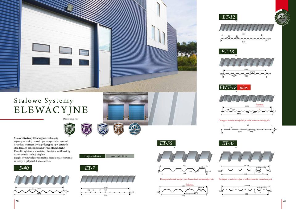 jakościowych Firmy Blachodach). Ponadto są łatwe w montażu, również z możliwością zastosowania izolacji cieplnej. Dzięki swoim walorom znajdują szerokie zastosowanie w różnych gałęziach budownictwa.