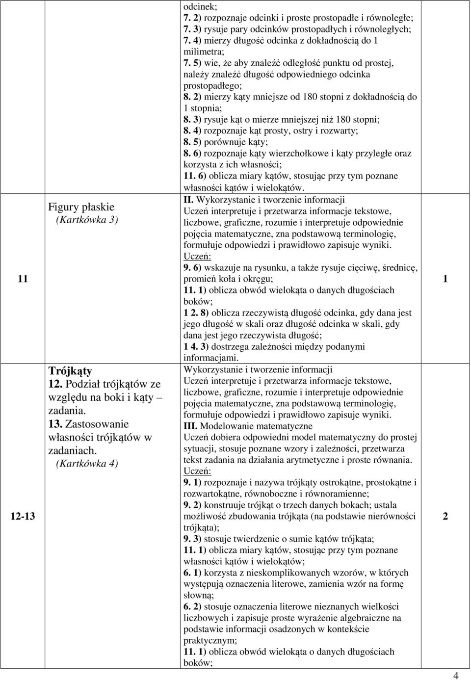 5) wie, że aby znaleźć odległość punktu od prostej, należy znaleźć długość odpowiedniego odcinka prostopadłego; 8. ) mierzy kąty mniejsze od 80 stopni z dokładnością do stopnia; 8.