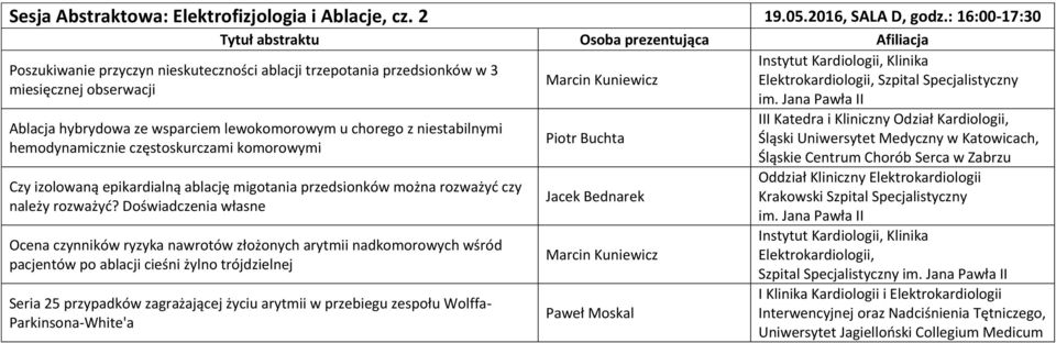 częstoskurczami komorowymi Czy izolowaną epikardialną ablację migotania przedsionków można rozważyć czy należy rozważyć?