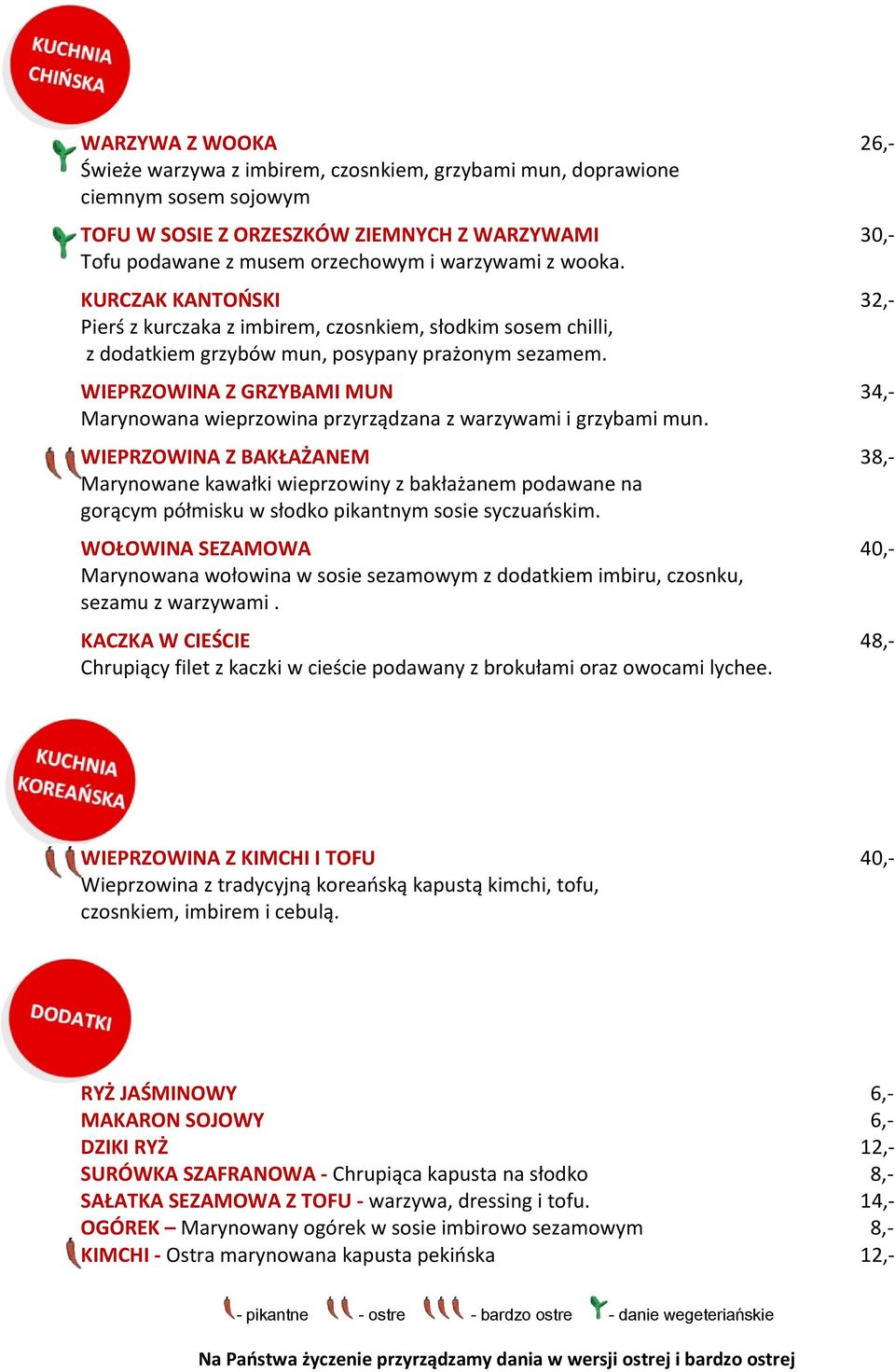 WIEPRZOWINA Z GRZYBAMI MUN 34,- Marynowana wieprzowina przyrządzana z warzywami i grzybami mun.