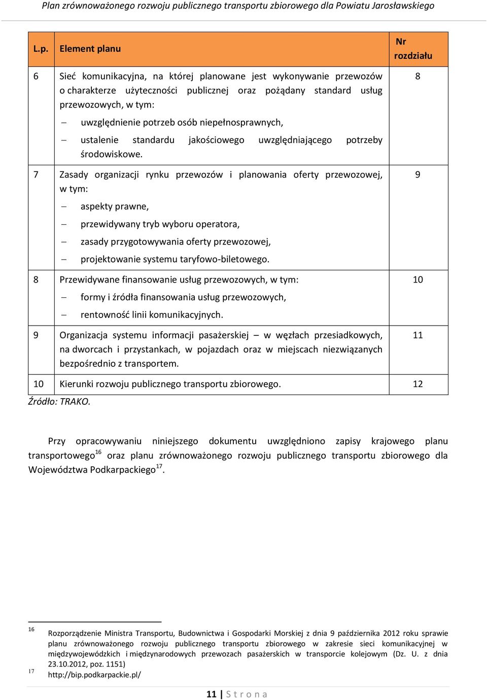 7 Zasady organizacji rynku przewozów i planowania oferty przewozowej, w tym: aspekty prawne, przewidywany tryb wyboru operatora, zasady przygotowywania oferty przewozowej, projektowanie systemu