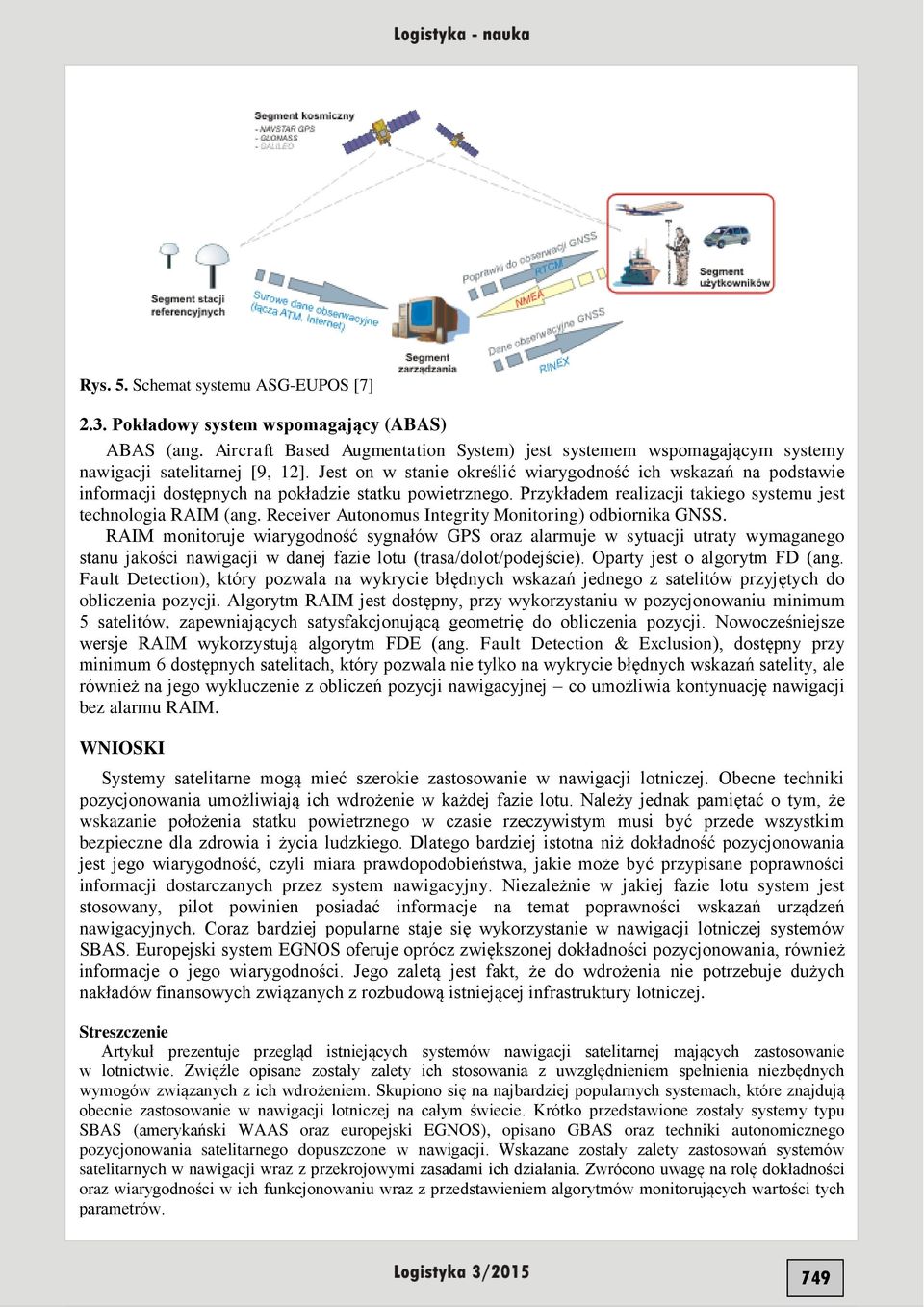 Receiver Autonomus Integrity Monitoring) odbiornika GNSS.