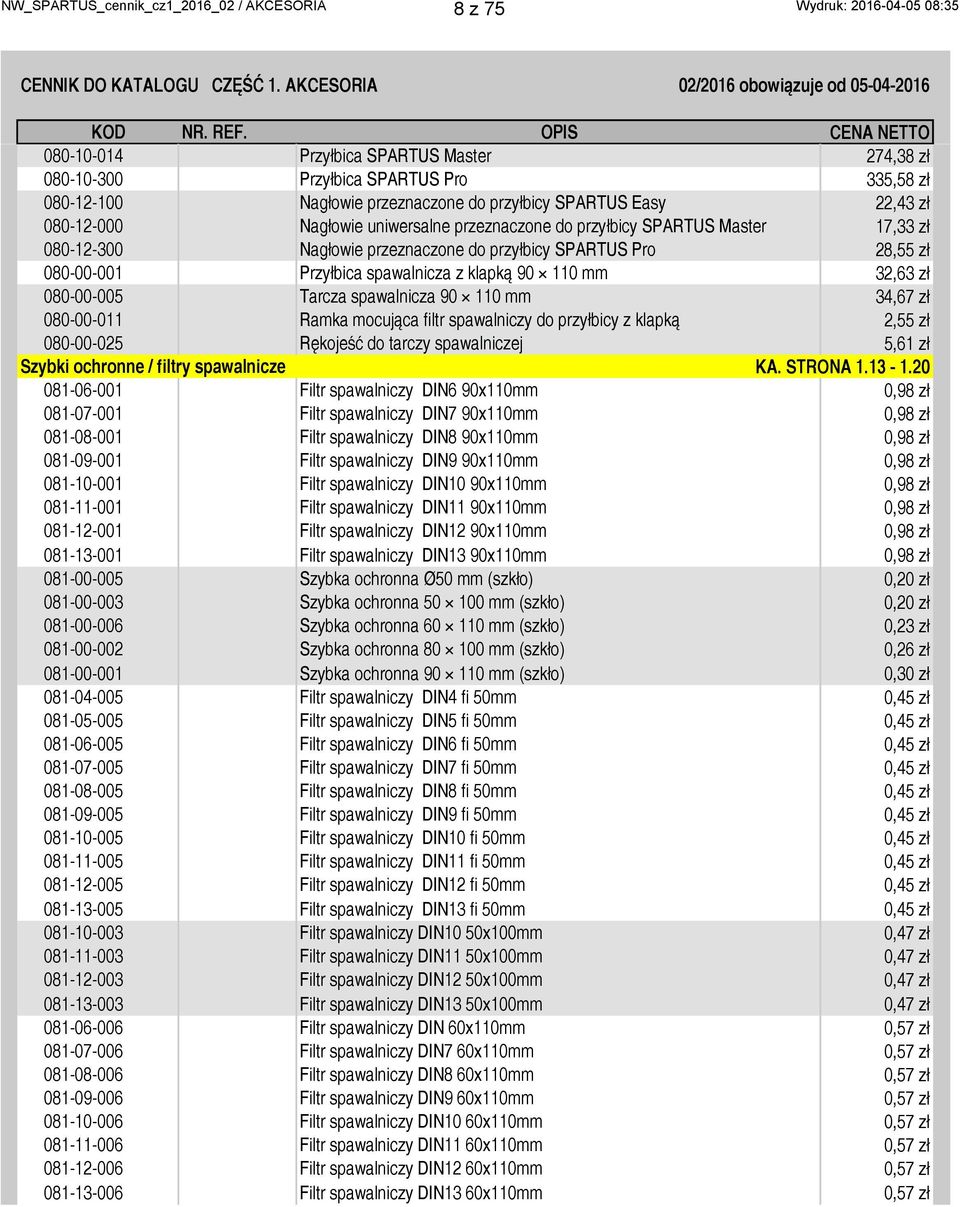 uniwersalne przeznaczone do przyłbicy SPARTUS Master 17,33 zł 080-12-300 Nagłowie przeznaczone do przyłbicy SPARTUS Pro 28,55 zł 080-00-001 Przyłbica spawalnicza z klapką 90 110 mm 32,63 zł