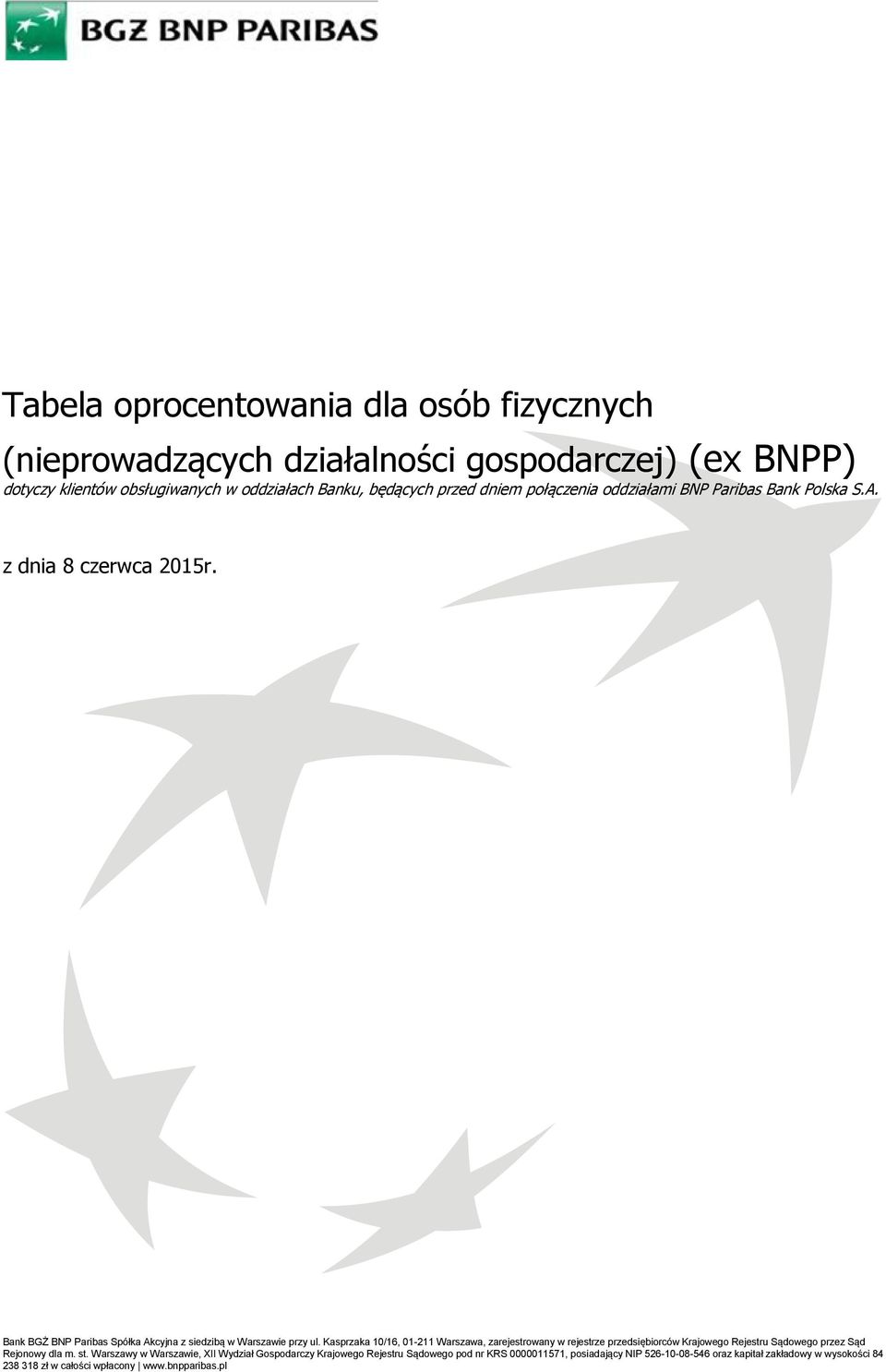 z dnia 8 czerwca 2015r. Rejestru Sądowego przez Sąd Rejonowy dla m. st.