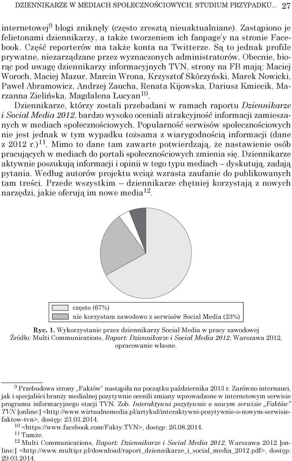 Są to jednak profile prywatne, niezarządzane przez wyznaczonych administratorów.